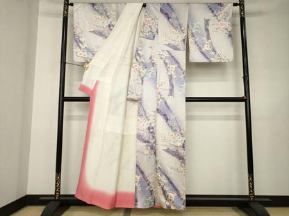 平和屋着物●創業460年・千總　小紋　草花文　暈し染め　正絹　逸品　AABJ5777ck