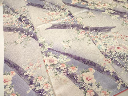 平和屋着物●創業460年・千總　小紋　草花文　暈し染め　正絹　逸品　AABJ5777ck