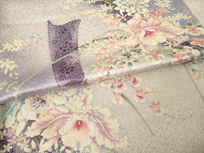 平和屋着物●創業460年・千總　小紋　草花文　暈し染め　正絹　逸品　AABJ5777ck