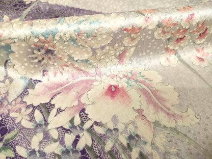 平和屋着物●創業460年・千總　小紋　草花文　暈し染め　正絹　逸品　AABJ5777ck