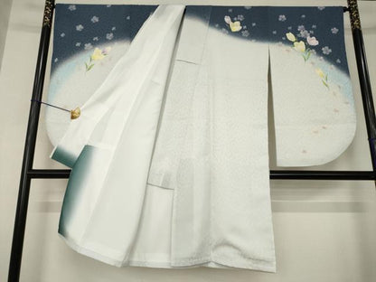 平和屋着物●小振袖　二尺袖　舞花文　暈し染め　金彩　洗える着物　AABJ5779ck