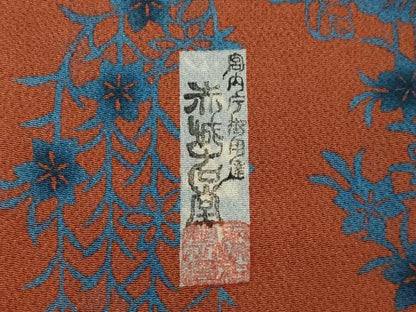 平和屋着物●宮内庁御用達　赤城右堂　小紋　型染め　花車文　正絹　逸品　AABJ5780ck