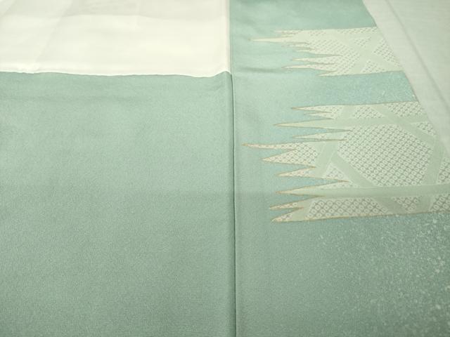 平和屋着物●訪問着　刺繍　花蝶文　暈し染め　金彩　正絹　逸品　AABJ5781ck