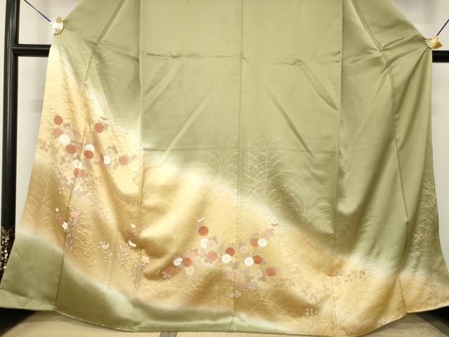 平和屋着物●豪華色留袖　草花文　暈し染め　金彩　正絹　逸品　AABJ5783ck
