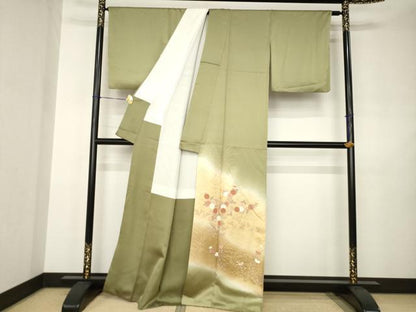 平和屋着物●豪華色留袖　草花文　暈し染め　金彩　正絹　逸品　AABJ5783ck