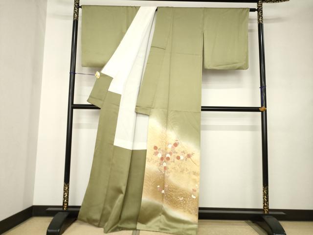 平和屋着物●豪華色留袖　草花文　暈し染め　金彩　正絹　逸品　AABJ5783ck
