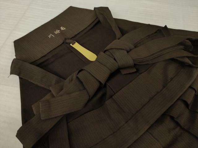 平和屋着物●男性　馬乗り袴　縞　正絹　逸品　AABJ5787ck