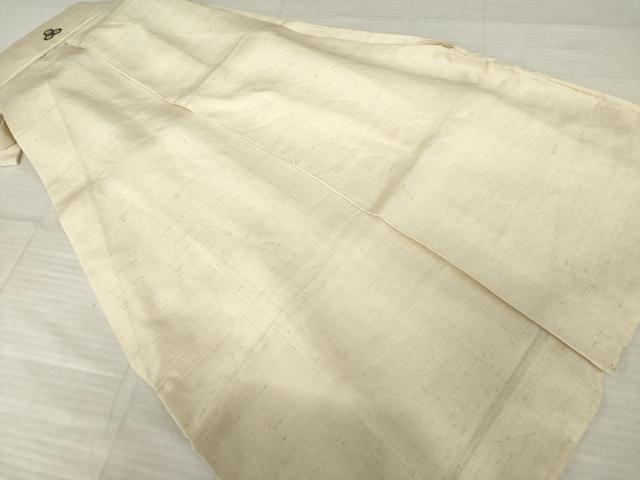 平和屋着物●男性　馬乗り袴　紬地　薄卵色　正絹　逸品　AABJ5789ck
