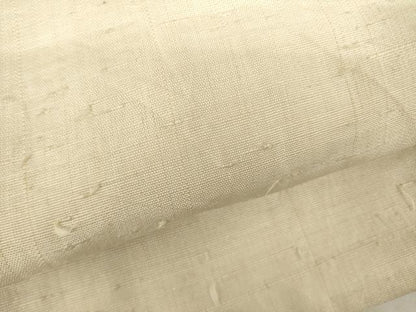 平和屋着物●男性　馬乗り袴　紬地　薄卵色　正絹　逸品　AABJ5789ck