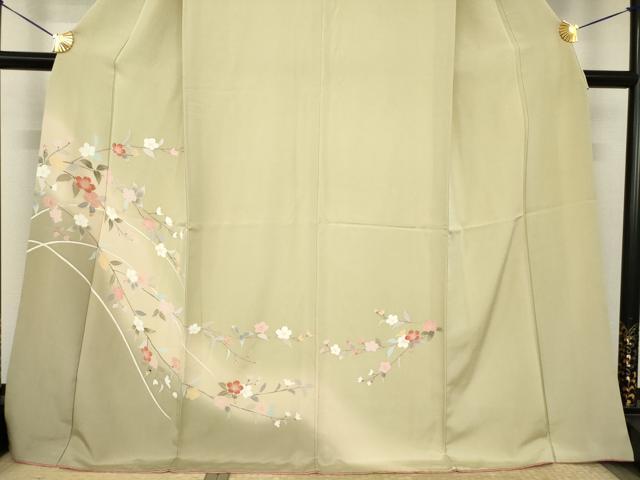 平和屋着物●訪問着　友禅　枝花文　暈し染め　正絹　逸品　AABJ5797ck