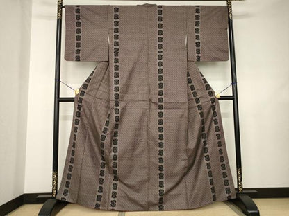 平和屋着物●本場大島紬　一元7マルキ　花間道　正絹　逸品　AABJ5800ck