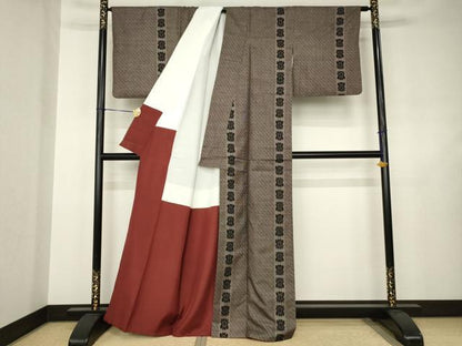 平和屋着物●本場大島紬　一元7マルキ　花間道　正絹　逸品　AABJ5800ck