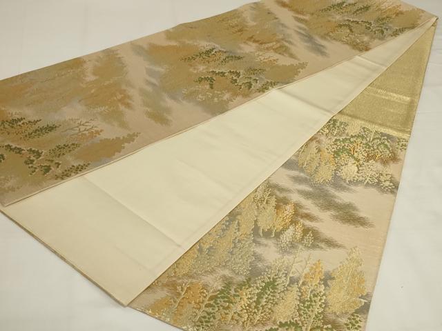 平和屋着物◎六通柄袋帯　樹林文　金銀糸　正絹　逸品　AABJ5801ou