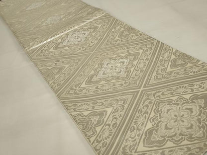 平和屋着物◎六通柄袋帯　花菱文　銀糸　正絹　逸品　未使用　AABJ5802ou