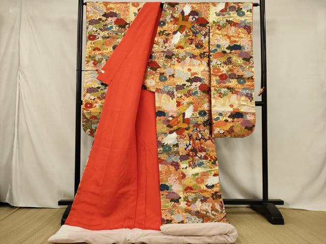 平和屋本店●色打掛　和装　婚礼　結婚式　花嫁　神社挙式　唐織　鳳凰草花文　金銀糸　逸品　AABJ5806ou