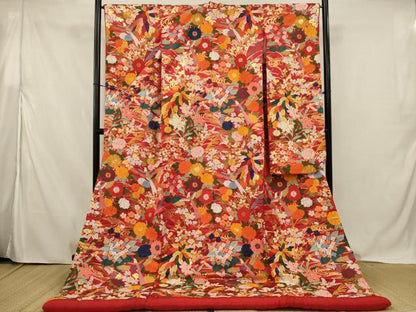 平和屋本店●色打掛　和装　婚礼　結婚式　花嫁　神社挙式　唐織　花鳥文　金糸　逸品　AABJ5808ou