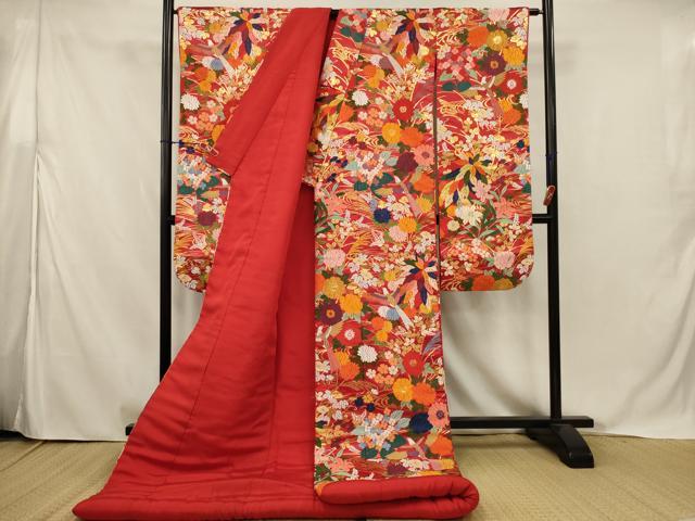 平和屋本店●色打掛　和装　婚礼　結婚式　花嫁　神社挙式　唐織　花鳥文　金糸　逸品　AABJ5808ou
