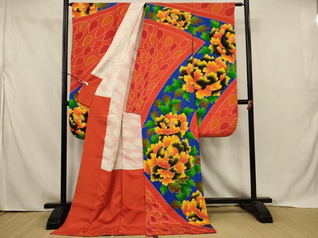 平和屋本店●お引きずり・お引き摺り・引き振袖　和装　結婚式　舞妓　芸妓　芸者　衣装　駒刺繍　草花文　暈し染め　AABJ5809ou