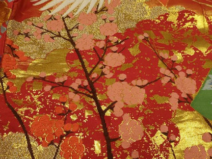 平和屋本店●色打掛　和装　婚礼　結婚式　花嫁　神社挙式　唐織　刺繍　飛鶴梅松文　金糸　逸品　AABJ5812ou