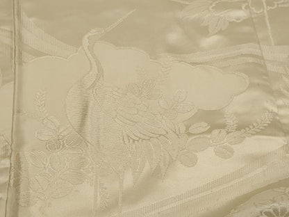 平和屋本店●白打掛　白無垢　和装　婚礼　結婚式　花嫁　神社挙式　唐織　飛鶴草花文　逸品　AABJ5824ou