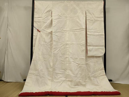 平和屋本店●白打掛　白無垢　和装　婚礼　結婚式　花嫁　神社挙式　唐織　刺繍　七宝花文　逸品　AABJ5826ou