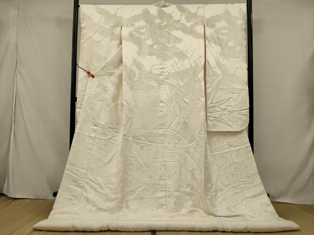 平和屋本店●白打掛　白無垢　和装　婚礼　結婚式　花嫁　神社挙式　唐織　飛鶴花文　逸品　AABJ5828ou