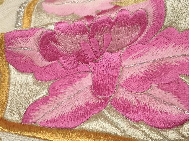 平和屋本店●色打掛　和装　婚礼　結婚式　花嫁　神社挙式　総刺繍　扇面花文　金銀糸　逸品　AABJ5832ou