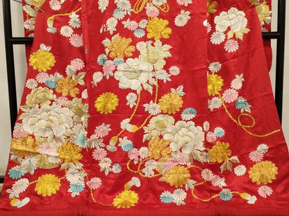平和屋本店●色打掛　和装　婚礼　結婚式　花嫁　神社挙式　総刺繍　駒刺繍　飾花文　金銀糸　逸品　AABJ5833ou