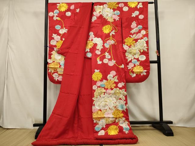平和屋本店●色打掛　和装　婚礼　結婚式　花嫁　神社挙式　総刺繍　駒刺繍　飾花文　金銀糸　逸品　AABJ5833ou