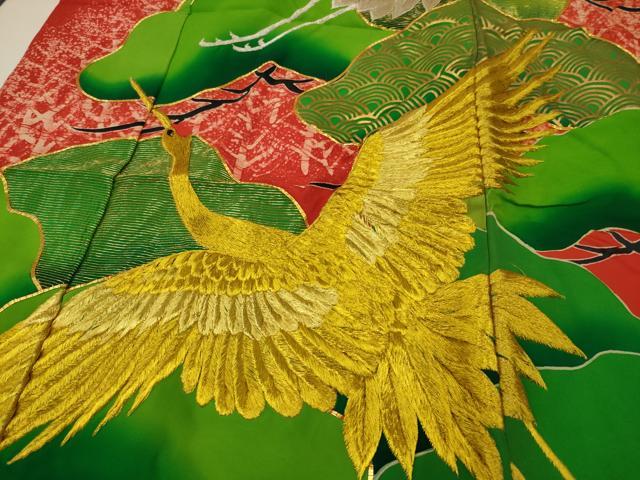 平和屋本店●色打掛　和装　婚礼　結婚式　花嫁　神社挙式　駒刺繍　飛鶴松文　金銀糸　逸品　AABJ5834ou
