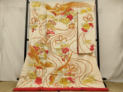 平和屋本店●色打掛　和装　婚礼　結婚式　花嫁　神社挙式　吉祥花鳥文　金銀糸　逸品　AABJ5835ou