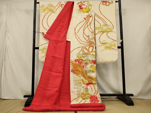 平和屋本店●色打掛　和装　婚礼　結婚式　花嫁　神社挙式　吉祥花鳥文　金銀糸　逸品　AABJ5835ou