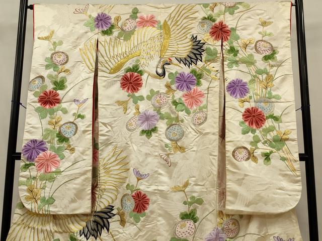 平和屋本店●色打掛　和装　婚礼　結婚式　花嫁　神社挙式　総刺繍　飛鶴花文　金銀糸　逸品　AABJ5836ou