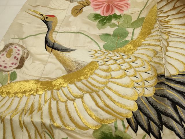 平和屋本店●色打掛　和装　婚礼　結婚式　花嫁　神社挙式　総刺繍　飛鶴花文　金銀糸　逸品　AABJ5836ou