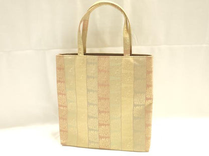 平和屋着物▼和装小物　和装バッグ　ハンドバッグ　トートバッグ　間道　金糸　逸品　AABJ5843ay