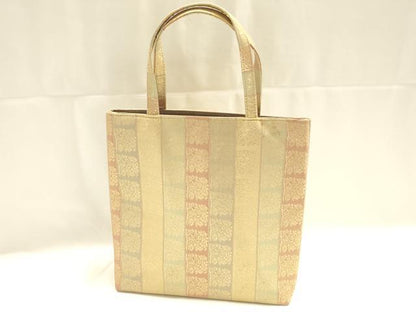 平和屋着物▼和装小物　和装バッグ　ハンドバッグ　トートバッグ　間道　金糸　逸品　AABJ5843ay