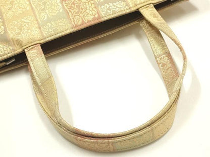 平和屋着物▼和装小物　和装バッグ　ハンドバッグ　トートバッグ　間道　金糸　逸品　AABJ5843ay