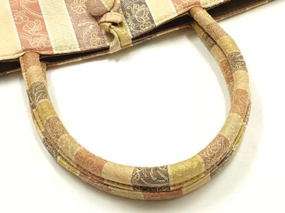 平和屋着物▼和装小物　和装バッグ　ハンドバッグ　トートバッグ　花間道　金糸　逸品　AABJ5844ay