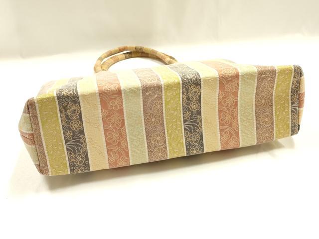 平和屋着物▼和装小物　和装バッグ　ハンドバッグ　トートバッグ　花間道　金糸　逸品　AABJ5844ay
