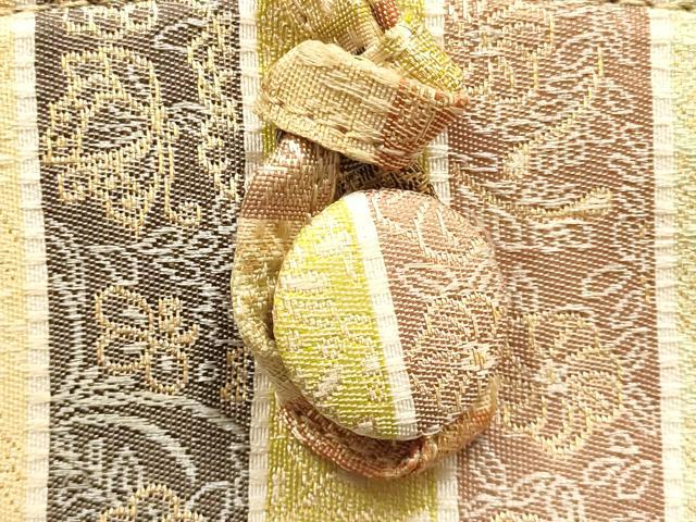 平和屋着物▼和装小物　和装バッグ　ハンドバッグ　トートバッグ　花間道　金糸　逸品　AABJ5844ay