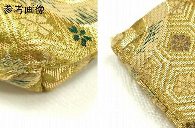 平和屋着物▼和装小物　和装バッグ　ハンドバッグ　トートバッグ　吉祥花文　金糸　逸品　AABJ5845ay