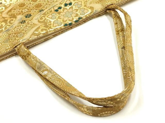 平和屋着物▼和装小物　和装バッグ　ハンドバッグ　トートバッグ　吉祥花文　金糸　逸品　AABJ5845ay