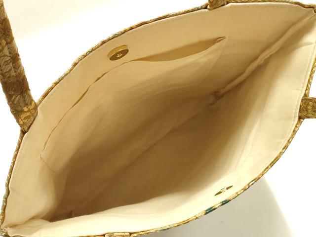 平和屋着物▼和装小物　和装バッグ　ハンドバッグ　トートバッグ　吉祥花文　金糸　逸品　AABJ5845ay