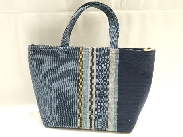 平和屋着物▼和装小物　和装バッグ　本場琉球花織　ハンドバッグ　ロートン織　逸品　AABJ5846ay