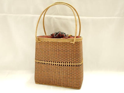 平和屋着物＊夏物　和装小物　和装バッグ　籠バッグ　巾着　逸品　AABJ5848ay