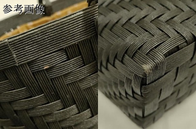 平和屋着物＊夏物　和装小物　和装バッグ　ハンドル　籠バッグ　巾着　網代　逸品　AABJ5849ay