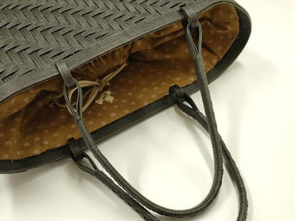 平和屋着物＊夏物　和装小物　和装バッグ　ハンドル　籠バッグ　巾着　網代　逸品　AABJ5849ay
