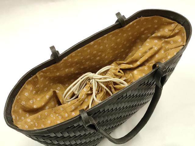平和屋着物＊夏物　和装小物　和装バッグ　ハンドル　籠バッグ　巾着　網代　逸品　AABJ5849ay