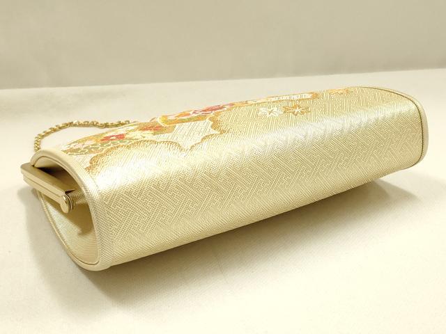 平和屋着物▼和装小物　和装バッグ・草履セット　佐賀錦　ハンドバッグ　クラッチバッグ　花柄　金糸　逸品　AABJ5852ay