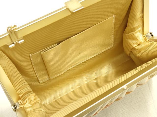 平和屋着物▼和装小物　和装バッグ・草履セット　佐賀錦　ハンドバッグ　クラッチバッグ　花柄　金糸　逸品　AABJ5852ay
